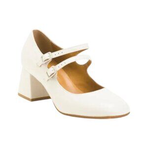 OROSCURO White Made In Italy Leather Heeled Ballerina Shoes